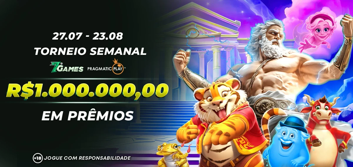 Torneio SEMANAL 7GAMES Pragmatic Play 1.000.000,00 Reais em Premios