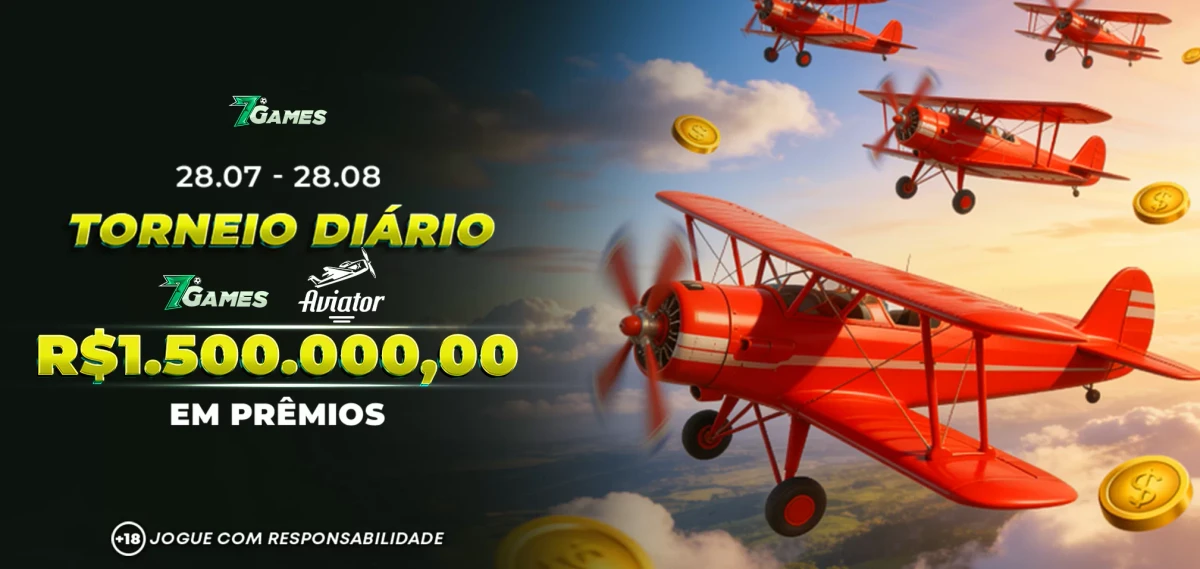 Torneio DIARIO 7Games Aviator 1.500.000,00 Reais em Premios
